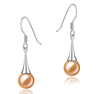 7-8mm AAAA Quality Freshwater Cultured Pearl Earring Pair in Sandra Pink 7-8mm AAAA Quality Freshwater Cultured Pearl Earring Pair in Sandra Pink