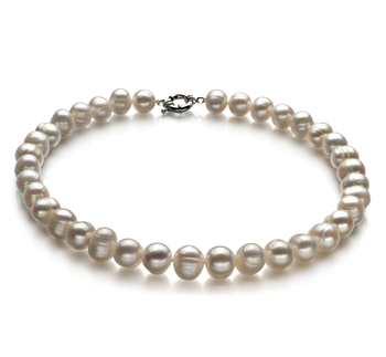 10-11mm A Quality Freshwater Cultured Pearl Necklace in Single White 10-11mm A Quality Freshwater Cultured Pearl Necklace in Single White