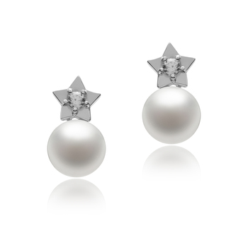 7-8mm AAAA Quality Freshwater Cultured Pearl Earring Pair in Star White 7-8mm AAAA Quality Freshwater Cultured Pearl Earring Pair in Star White