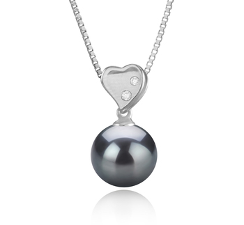 9-10mm AAA Quality Tahitian Cultured Pearl Pendant in Taima - Heart Black 9-10mm AAA Quality Tahitian Cultured Pearl Pendant in Taima - Heart Black