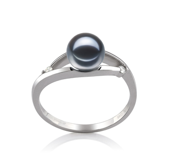 6-7mm AAAA Quality Freshwater Cultured Pearl Ring in Tanya Black 6-7mm AAAA Quality Freshwater Cultured Pearl Ring in Tanya Black