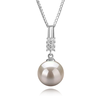 9-10mm AAAA Quality Freshwater Cultured Pearl Pendant in Thelma White 9-10mm AAAA Quality Freshwater Cultured Pearl Pendant in Thelma White