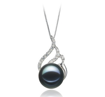 12-13mm AA Quality Freshwater Cultured Pearl Pendant in Tracy Black