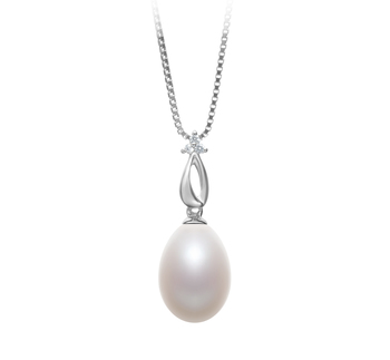 10-11mm AA - Drop Quality Freshwater Cultured Pearl Pendant in Utina White 10-11mm AA - Drop Quality Freshwater Cultured Pearl Pendant in Utina White