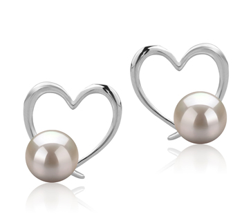 7-8mm AAAA Quality Freshwater Cultured Pearl Earring Pair in Vanessa White 7-8mm AAAA Quality Freshwater Cultured Pearl Earring Pair in Vanessa White