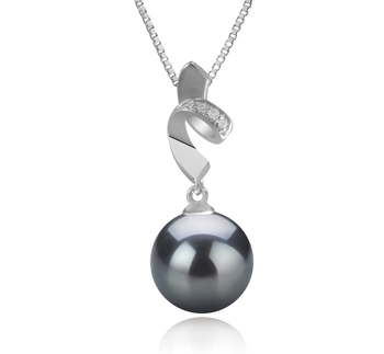 9-10mm AAA Quality Tahitian Cultured Pearl Pendant in Winola Black 9-10mm AAA Quality Tahitian Cultured Pearl Pendant in Winola Black