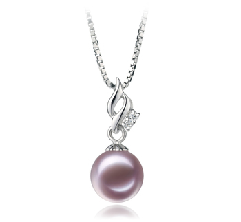 7-8mm AAAA Quality Freshwater Cultured Pearl Pendant in Zalina Lavender 7-8mm AAAA Quality Freshwater Cultured Pearl Pendant in Zalina Lavender