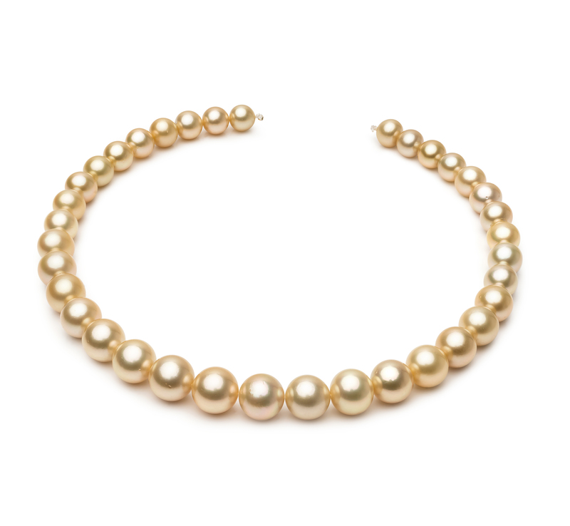 10-13.3mm AAA Quality South Sea Cultured Pearl Necklace in 18-inch Gold - #1