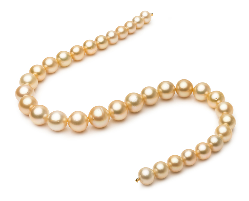 10.1-14.6mm AA Quality South Sea Cultured Pearl Necklace in 18-inch Gold - #2