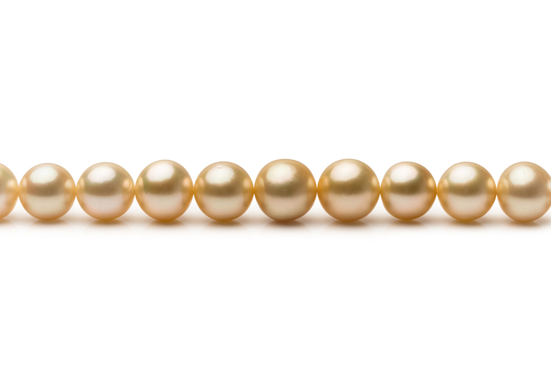 9.3-13.2mm AA+ Quality South Sea Cultured Pearl Necklace in 18-inch Gold - #3