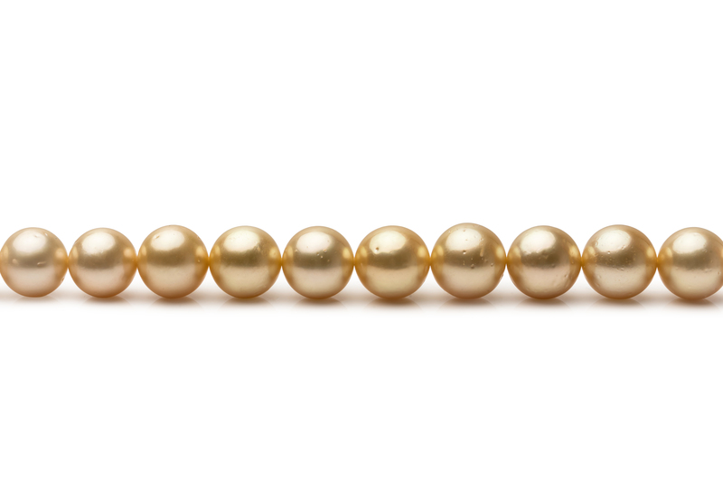 9.5-11.9mm AA Quality South Sea Cultured Pearl Necklace in 18-inch Gold - #3
