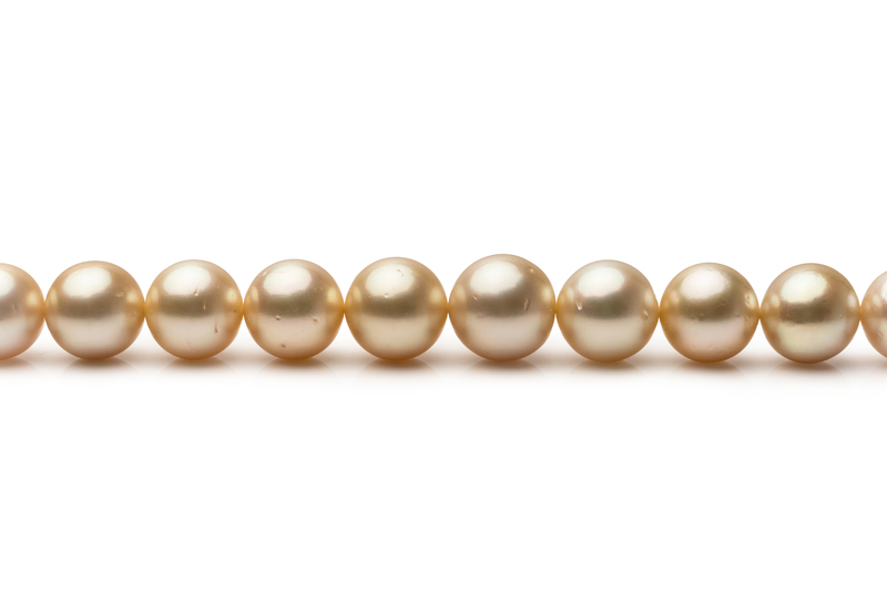 9.2-12.8mm AA Quality South Sea Cultured Pearl Necklace in 18-inch Gold - #3