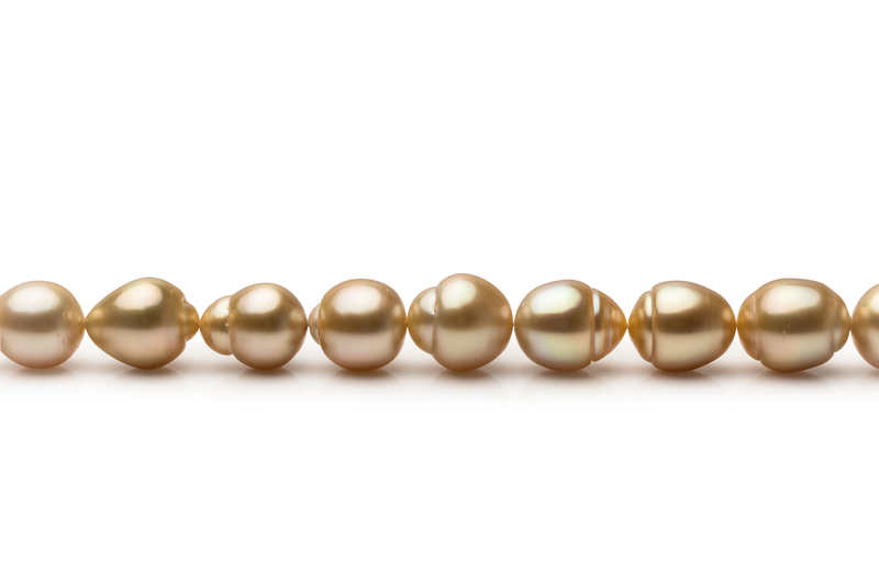 10.1-12.5mm Baroque Quality South Sea Cultured Pearl Necklace in 18-inch Gold - #3