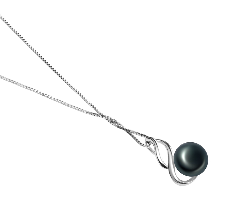 10-11mm AAA Quality Freshwater Cultured Pearl Pendant in Adalia Black - #3