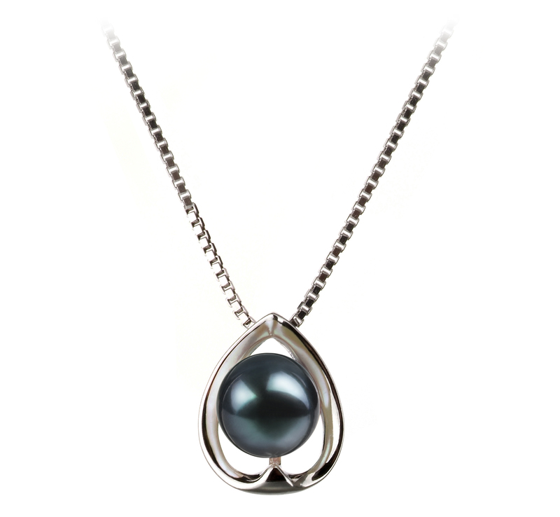 6-7mm AA Quality Japanese Akoya Cultured Pearl Pendant in Amanda Black - #1