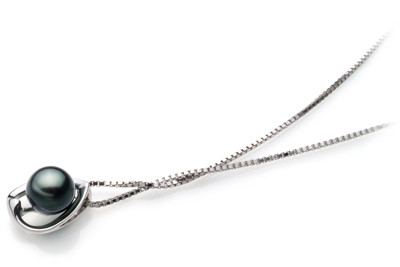 6-7mm AA Quality Japanese Akoya Cultured Pearl Pendant in Amanda Black - #3