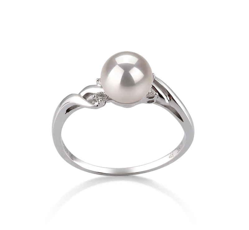 6-7mm AAA Quality Japanese Akoya Cultured Pearl Ring in Andrea White - #1