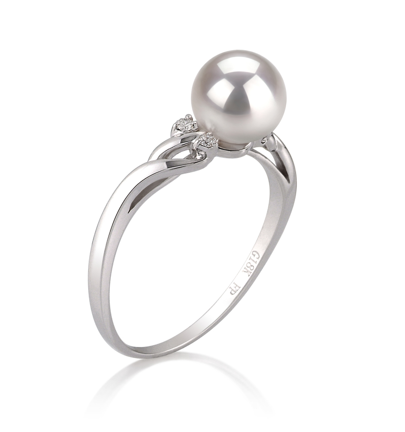 6-7mm AAA Quality Japanese Akoya Cultured Pearl Ring in Andrea White - #2