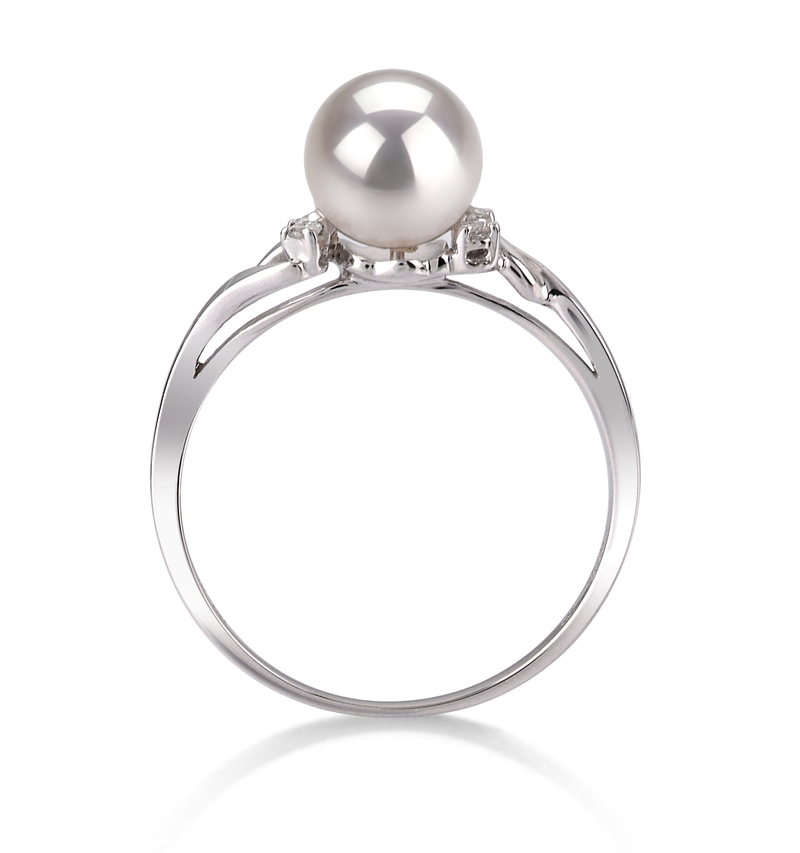 6-7mm AAA Quality Japanese Akoya Cultured Pearl Ring in Andrea White - #4
