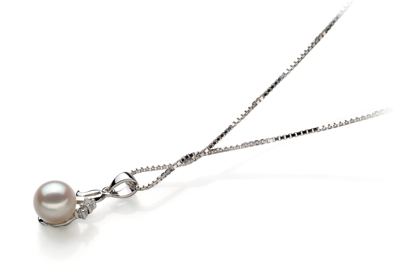6-7mm AA Quality Japanese Akoya Cultured Pearl Pendant in Ariana White - #3