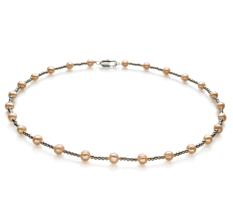 6-7mm A Quality Freshwater Cultured Pearl Necklace in Atina Pink - #1