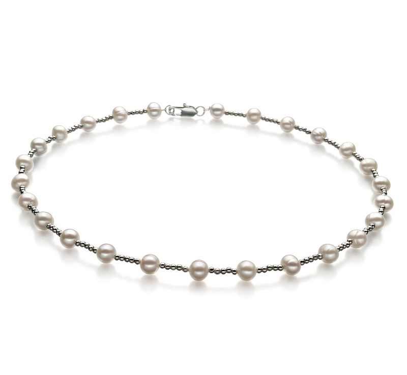 6-7mm A Quality Freshwater Cultured Pearl Necklace in Atina White - #1