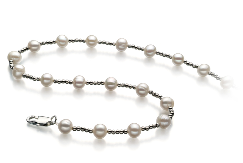 6-7mm A Quality Freshwater Cultured Pearl Necklace in Atina White - #2