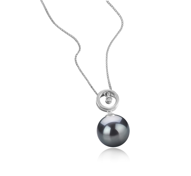 11-12mm AAA Quality Tahitian Cultured Pearl Pendant in Aurora Black - #2