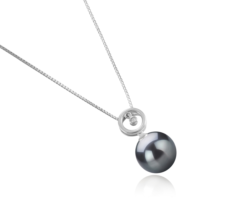 11-12mm AAA Quality Tahitian Cultured Pearl Pendant in Aurora Black - #3