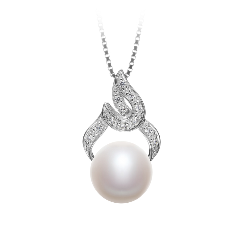 10-11mm AAA Quality Freshwater Cultured Pearl Pendant in Bebra White - #1