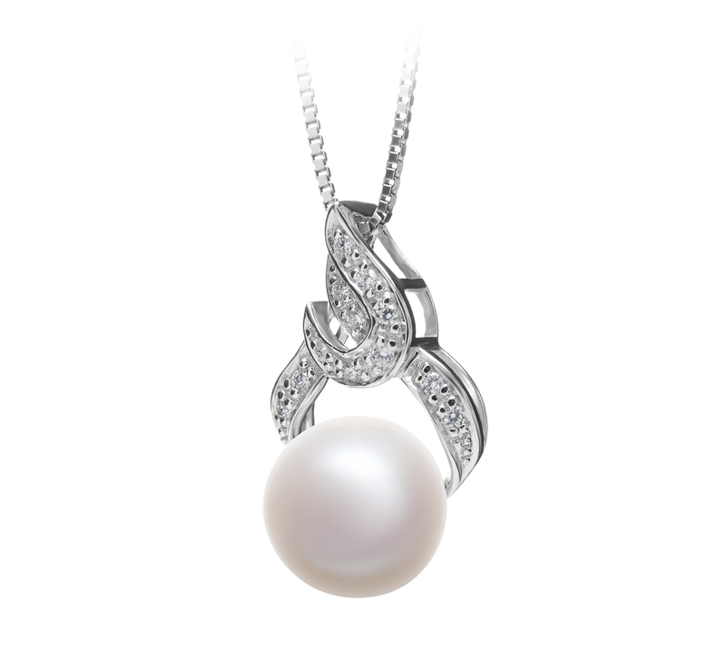 10-11mm AAA Quality Freshwater Cultured Pearl Pendant in Bebra White - #2