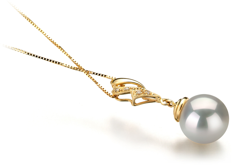 10-11mm AAA Quality South Sea Cultured Pearl Pendant in Bianka White - #2