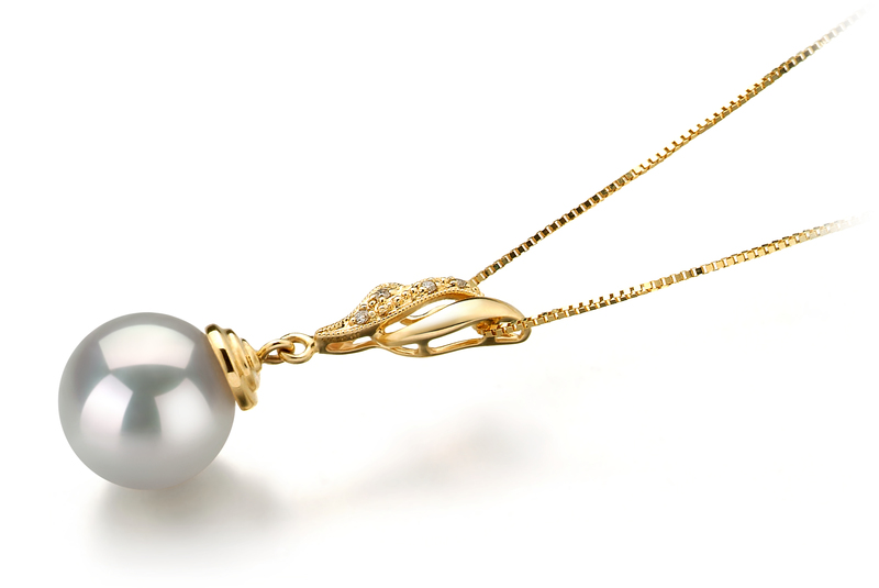 10-11mm AAA Quality South Sea Cultured Pearl Pendant in Bianka White - #3