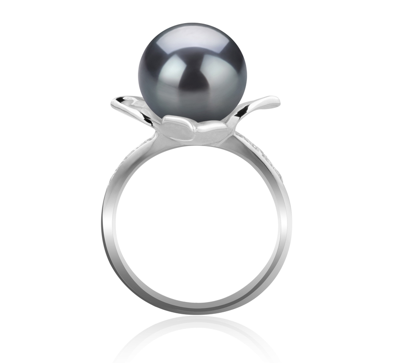 10-11mm AAA Quality Tahitian Cultured Pearl Ring in Billy Black - #4