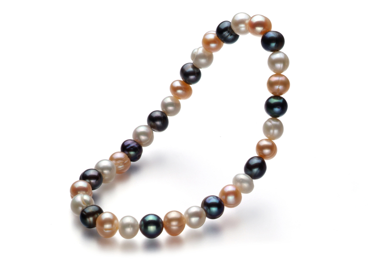 6-7mm A Quality Freshwater Cultured Pearl Bracelet in Bliss Multicolor - #2
