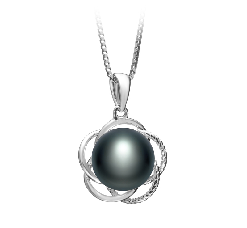 9-10mm AA Quality Freshwater Cultured Pearl Pendant in Bobbie Black - #1