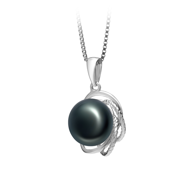 9-10mm AA Quality Freshwater Cultured Pearl Pendant in Bobbie Black - #2