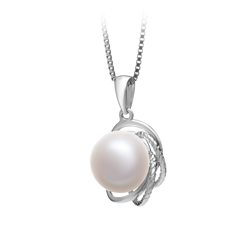 9-10mm AA Quality Freshwater Cultured Pearl Pendant in Bobbie White - #2