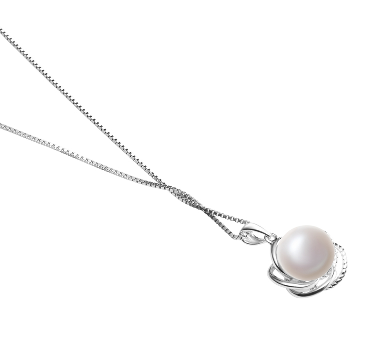 9-10mm AA Quality Freshwater Cultured Pearl Pendant in Bobbie White - #3