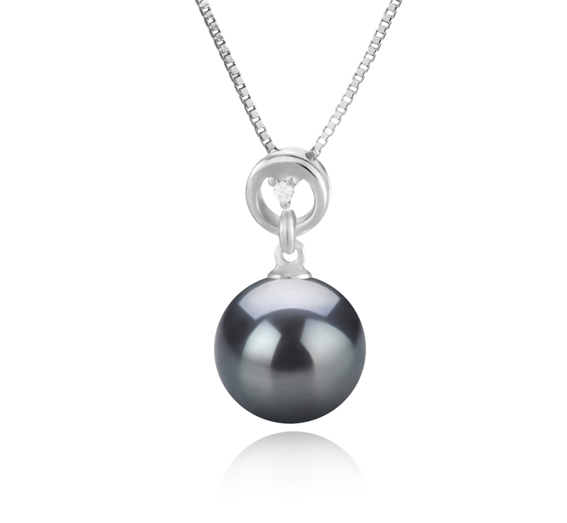 10-11mm AAA Quality Tahitian Cultured Pearl Pendant in Bonita Black - #1