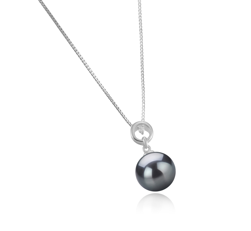 10-11mm AAA Quality Tahitian Cultured Pearl Pendant in Bonita Black - #2