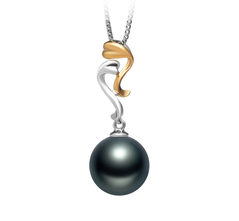 10-11mm AAA Quality Tahitian Cultured Pearl Pendant in Brianna Black - #2