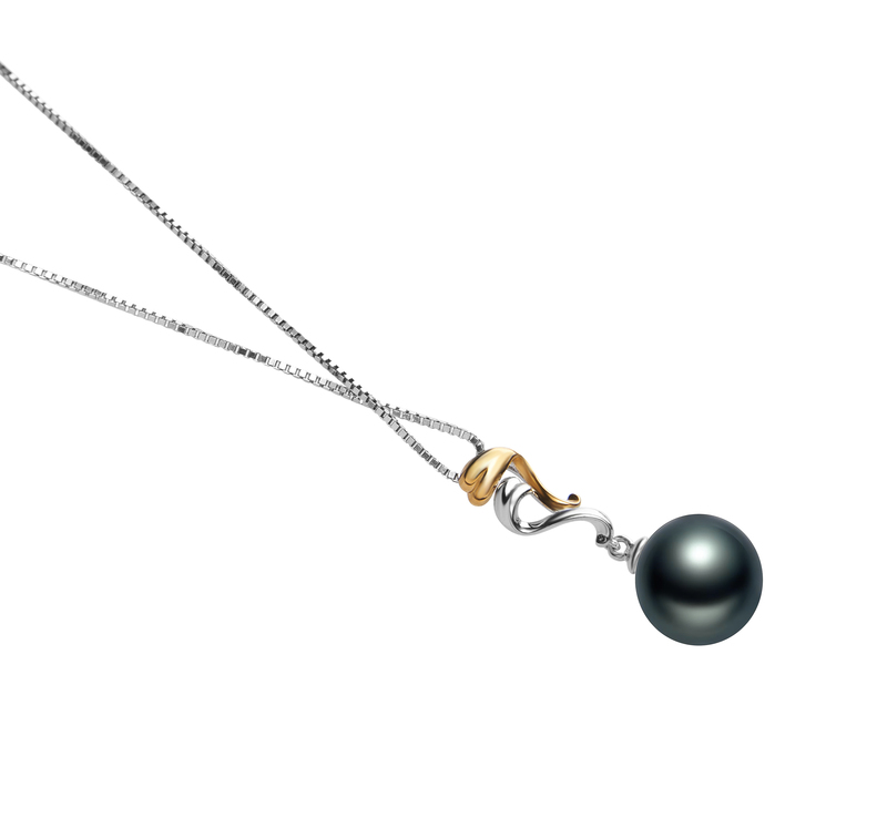 10-11mm AAA Quality Tahitian Cultured Pearl Pendant in Brianna Black - #3
