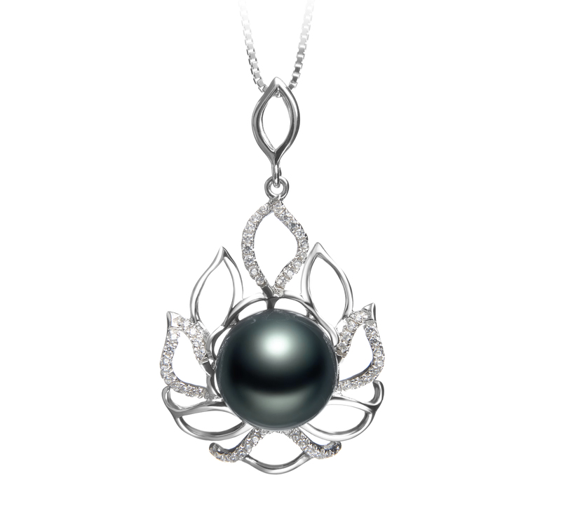 12-13mm AAA Quality Tahitian Cultured Pearl Pendant in Calida Black - #1