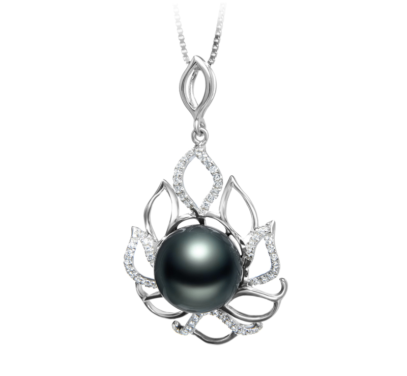 12-13mm AAA Quality Tahitian Cultured Pearl Pendant in Calida Black - #2