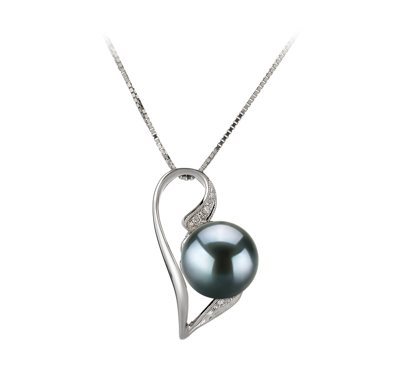 7-8mm AAA Quality Japanese Akoya Cultured Pearl Pendant in Carlin Black - #1