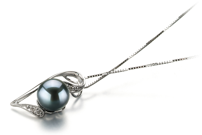 7-8mm AAA Quality Japanese Akoya Cultured Pearl Pendant in Carlin Black - #3