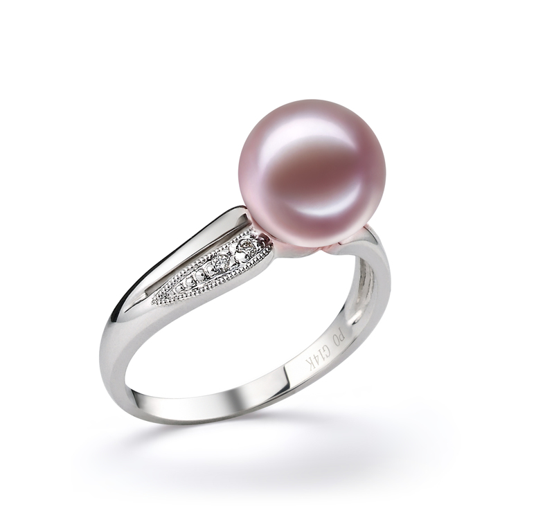 9-10mm AAAA Quality Freshwater Cultured Pearl Ring in Caroline Lavender - #2