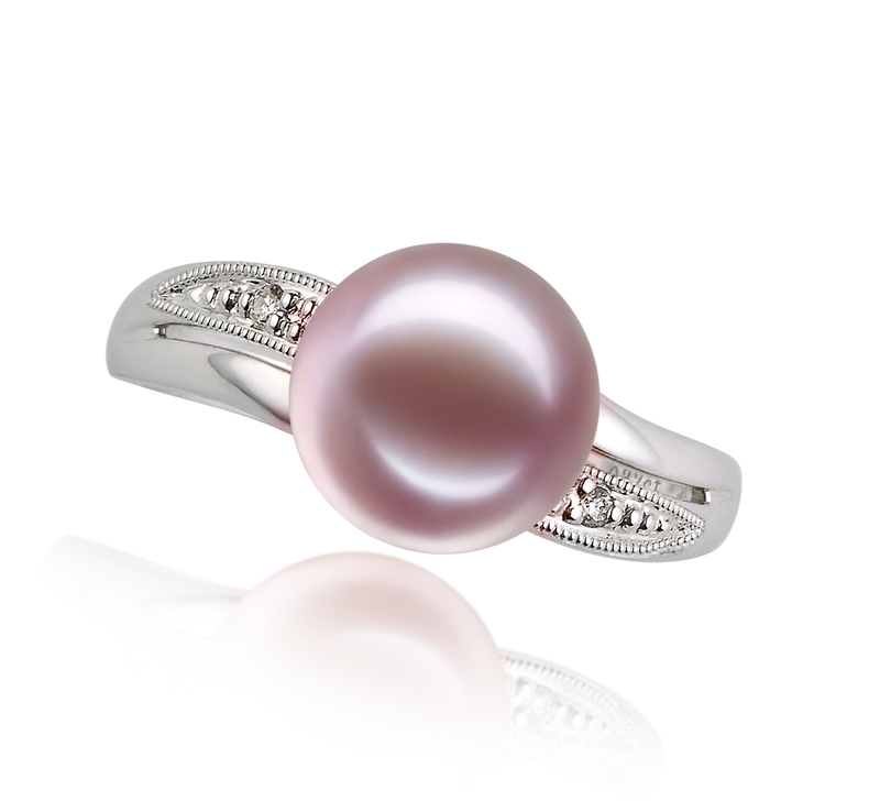 9-10mm AAAA Quality Freshwater Cultured Pearl Ring in Caroline Lavender - #3