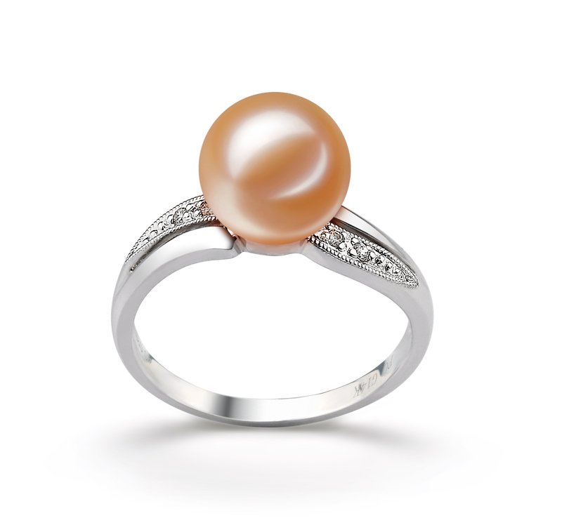 9-10mm AAAA Quality Freshwater Cultured Pearl Ring in Caroline Pink - #1